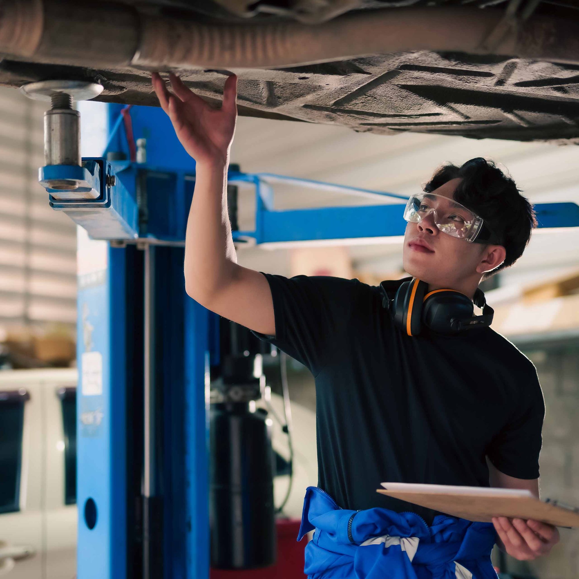 mechanic working on a vehicle