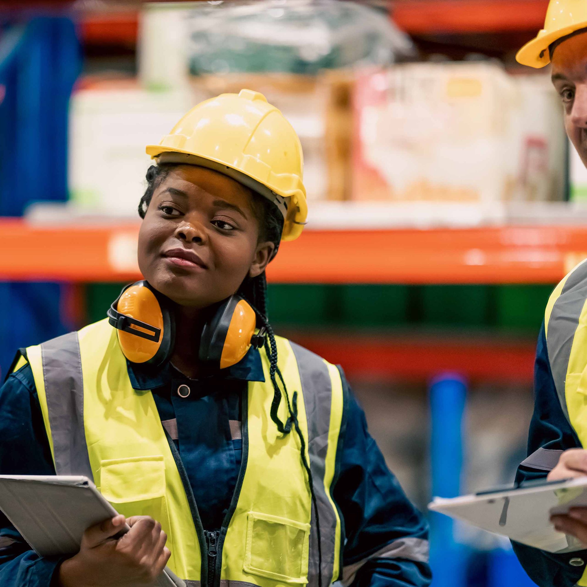 warehouse workers checking on inventory